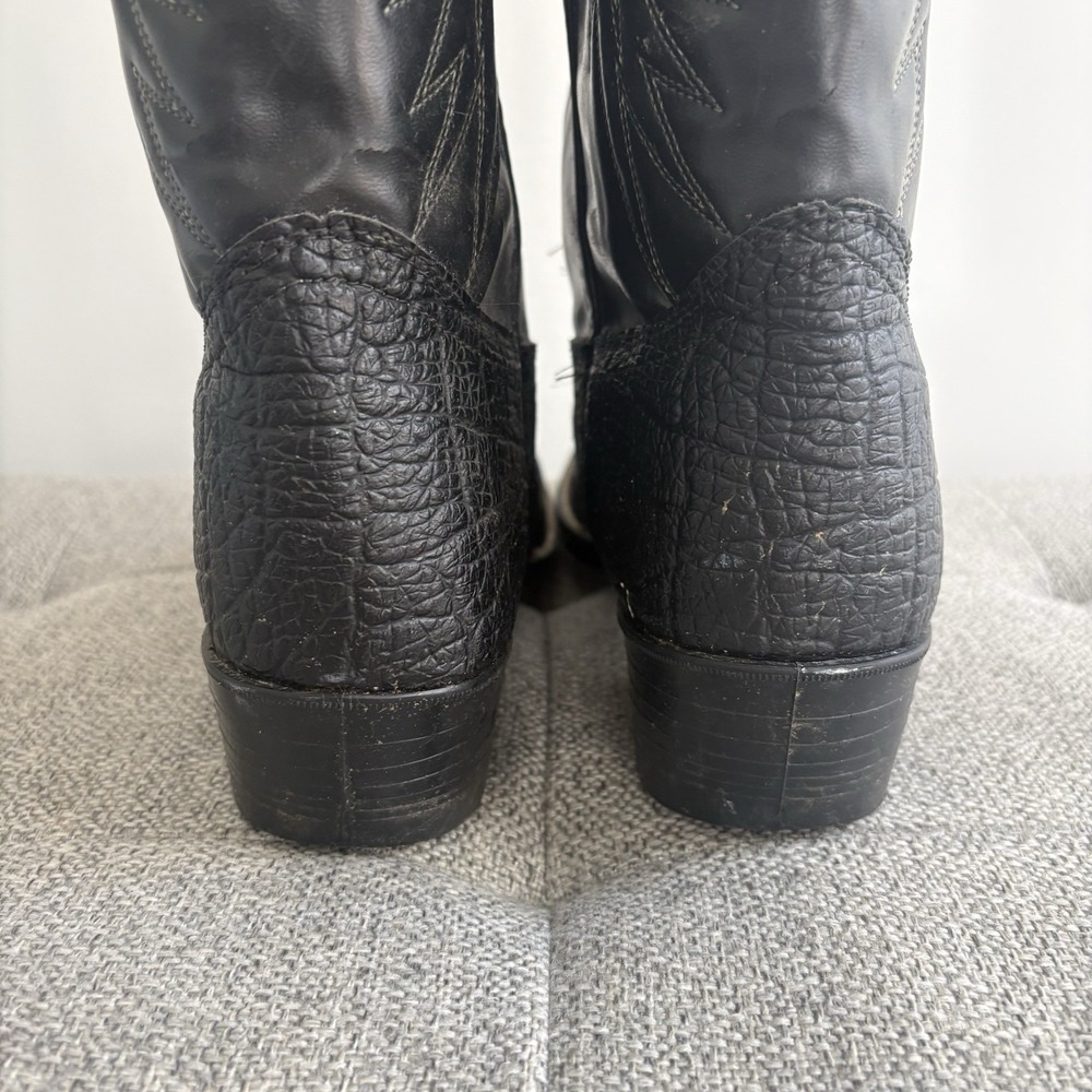 Bronco Cowgirl Boots Women's Sz 10,5 Black Faux Leather USA Western WM1950 2745 - Picture 8 of 9